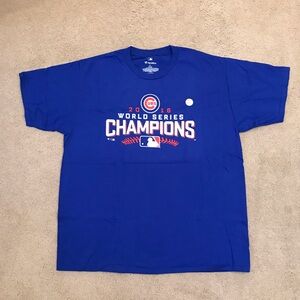 Chicago Cubs 2016 World Series Champions T Shirt NEW Mens XL Blue Fanatics Gift